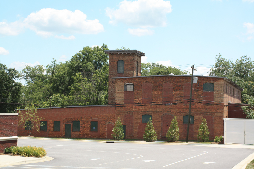 Sideview of old brick warehouse
